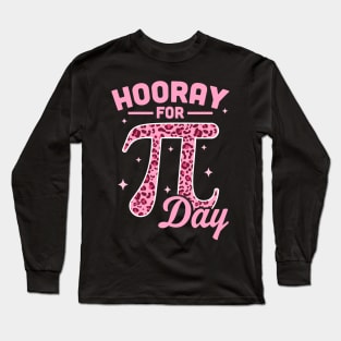 Hooray For Pi Day Pink Leopard Print Long Sleeve T-Shirt